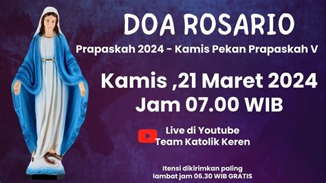 Doa Rosario 21 Maret 2024 Kamis Pekan Prapaskah V Peristiwa Sedih