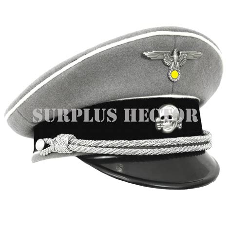 Casquette Officier Allemande Waffen SS Reproduction Premium Militaria