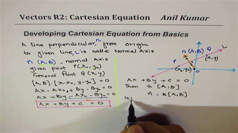 Vectors Part 4 Cartesian Equation Of Line In R2 With 8 Test Examples Youtube