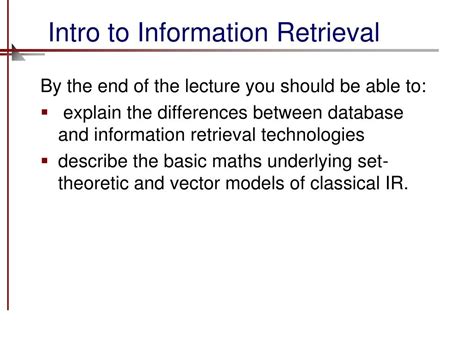 PPT Intro To Information Retrieval PowerPoint Presentation Free