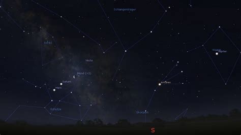 Der Mond Und Drei Morgenhimmel Planeten Abenteuer Astronomie