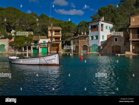 Cala Figuera Harbour Inlet With Fishing Boats Houses And Villas