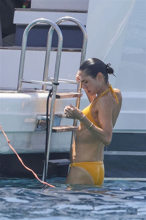 JENNIFER CONNELLY In A Yellow Bikini At A Yacht In Formentera October