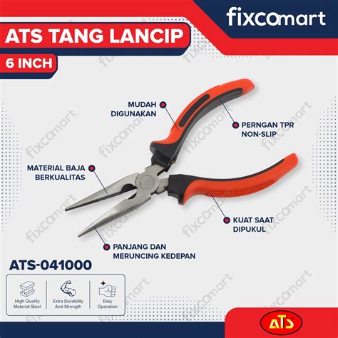 Jual Tang Lancip 6 Inch Ats Nose Pliers 6 Inch Shopee Indonesia