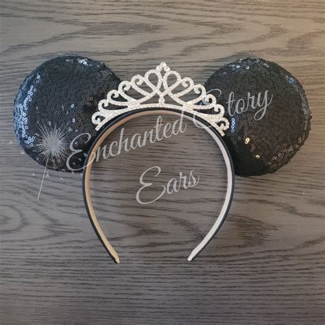 Princess Tiara Sequins Minnie Mouse Inspired Ears Color And Etsy