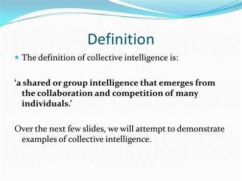 Collective Intelligence