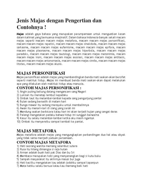 Jenis Majas Dengan Pengertian Dan Contohnya Pdf