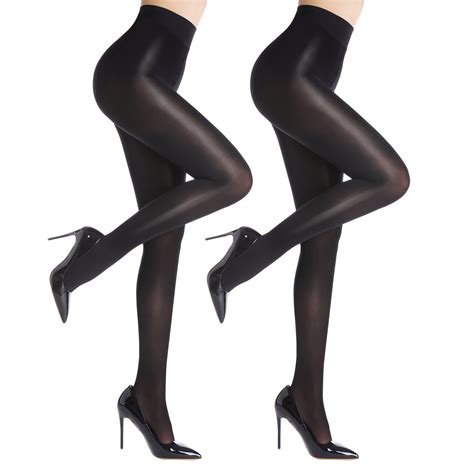 WAJIAFAR 2 Pairs Women S Shiny Slimming Tights Super Sexy High Waist