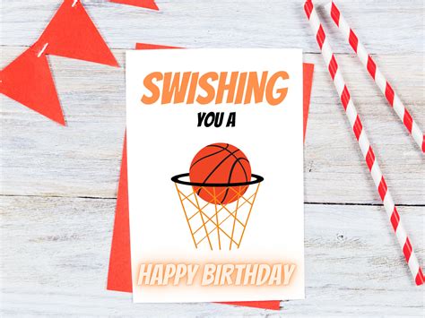 Basketball Birthday Card Printable, Download - Etsy