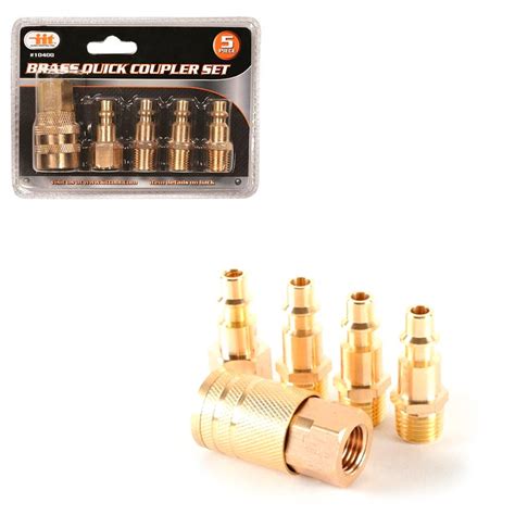 5 Pc Solid Brass Quick Coupler Set Air Hose Connector Fittings 1 4 Npt