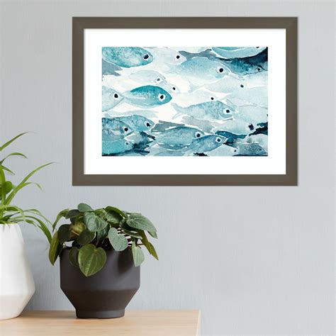 Hawaiian Fish By Janet Meinke Lau Wood Framed Wall Art Print Framed