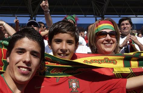 Portugal Football Team Supporters Walk On A Streets Of Lviv Editorial