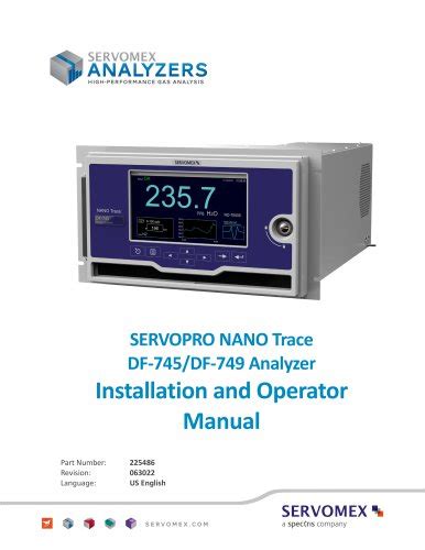 SERVOPRO MonoExact DF150E DF310E Operator Manual Issue 1 1 SERVOMEX