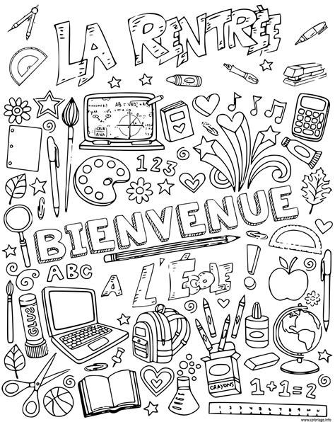 Coloriage La Rentree Scolaire Bienvenue A Lecole JeColorie