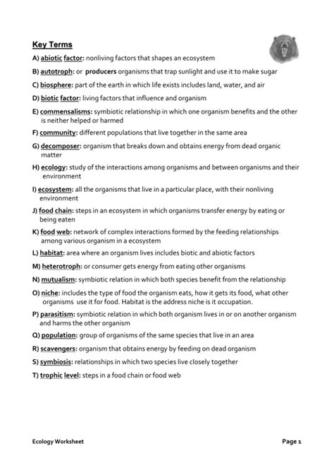 Symbiotic Relationships Worksheet Good Buddies E Street Light