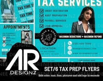 Set Tax Prep Diy Social Media Flyers Tax Preparer Template Tax