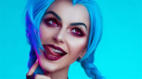 1600x900 Jinx From League Of Legends Cosplay 4k Wallpaper 1600x900