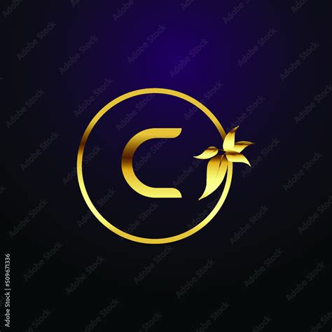 Premium Luxury Vector Elegant Gold And Font Letter C Template For