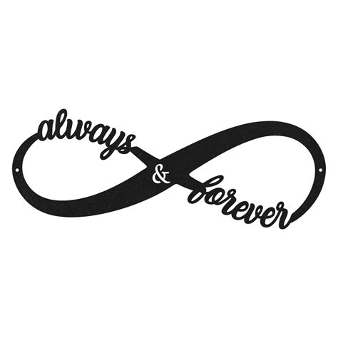 Always And Forever Metal Infinity Metal Decor Sign 18 Black Unique