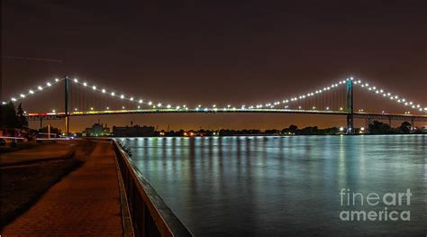 Ambassador Bridge At Night Photograph By Susan Grube Fine Art America