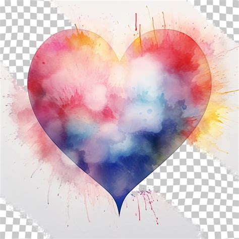 Premium Psd Transparent Background With Watercolor Heart