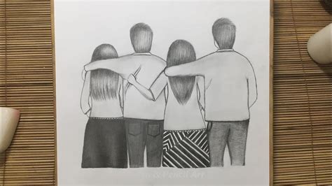 Best Friends Pencil Sketch Drawing Best Friends Pencil Sketch