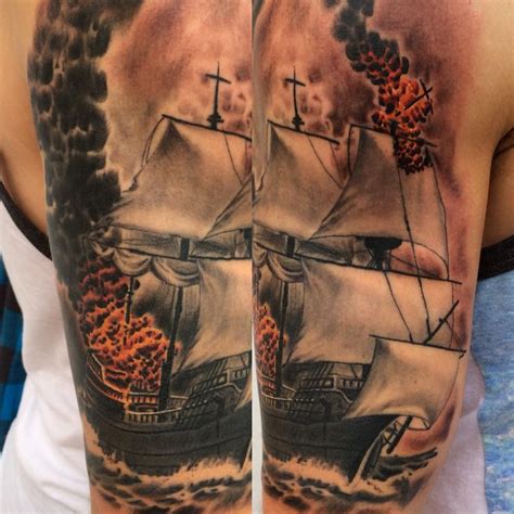 Burn The Ships Sean Foy Wayne NJ Ship Tattoo Mermaid Sleeve Tattoos