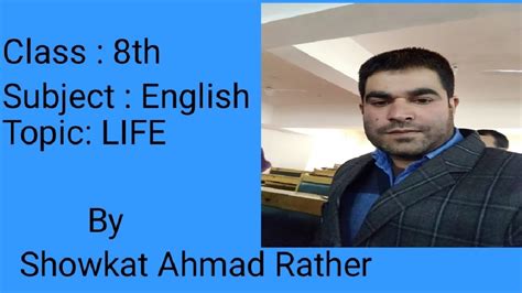 Life Class Th Subject English Part Youtube