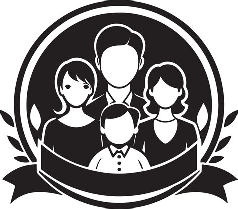 family icon and logo illustration black and white 46541910 Vector Art ...