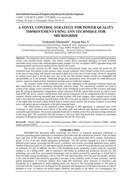 A Novel Control Strategy For Power Quality Improvement Using Ann