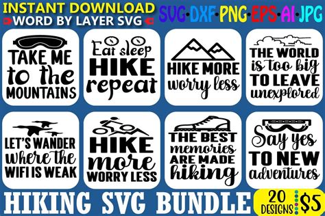 Hiking Svg Bundle Vol 7 Bundle · Creative Fabrica