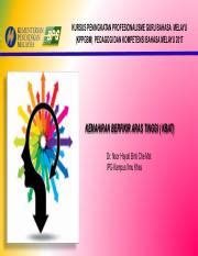 357956079 Modul Kbat Pdf KURSUS PENINGKATAN PROFESIONALISME GURU