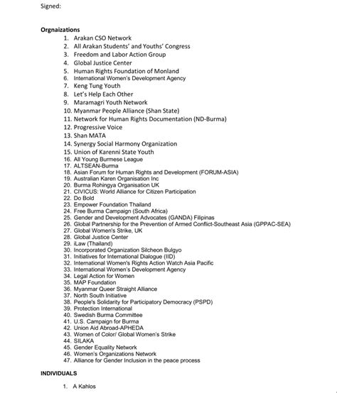 Letter to the ASEAN to urge the Myanmar military immediately and ... 