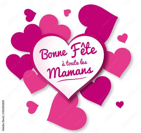 Bonne Fête Maman Message Cœur Pour La Fête Des Mères Stock Vector