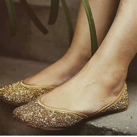 Punjabi Jutti World On Instagram “beautiful Golden Embellished Jutti For The Wedding Season