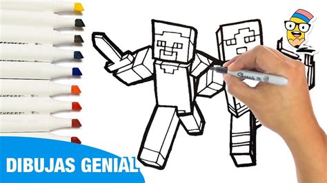 Dibuja Y Colorea A Steve Y Alex De Minecraft Dibujos Para