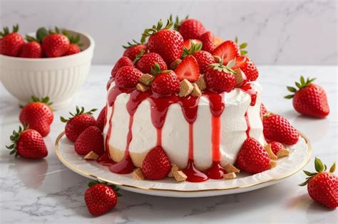 premium ai image angel food cake toppings strawberry recipe