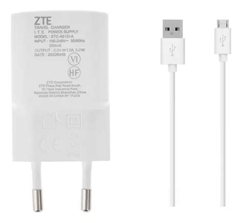 Cargador Original Zte Modelo Stc A51d A Cable V8 Genuino Cuotas Sin