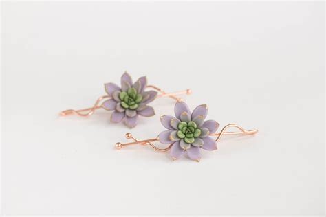 Pcs Purple Succulent Hair Pins Hairpin Bobby Pins Hair Buy Etsy