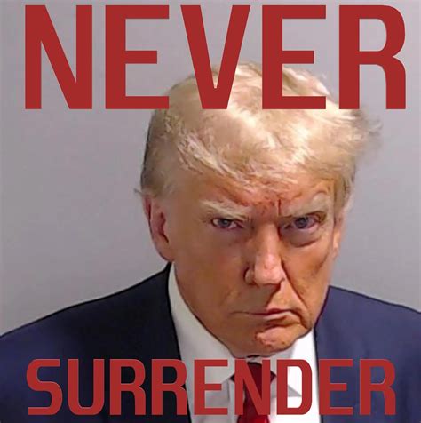 10 Pack Never Surrender Trump Mugshot Sticker Arts
