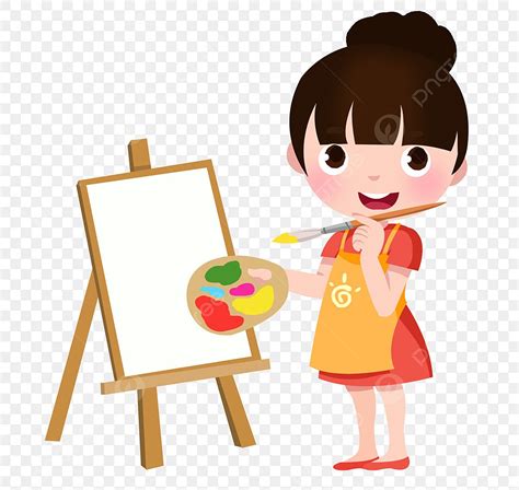 Girl Painting Clipart PNG Images, Home Painting Girl, Painting, Palette ...