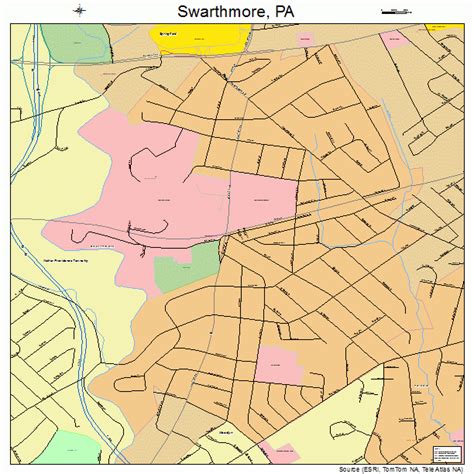 Swarthmore Pennsylvania Street Map 4275648