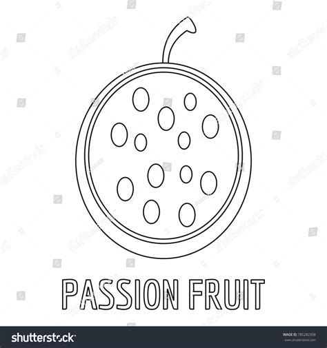 Passion Fruit Icon Outline Illustration Passion Stock Vector Royalty