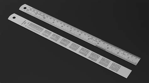 Stainless Steel Ruler 30 Inch 3D Model $9 - .max .obj .ma .fbx .c4d ...