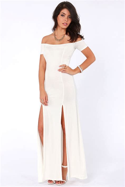 Sexy Cream Dress Maxi Dress Off The Shoulder Dress 4600 Lulus