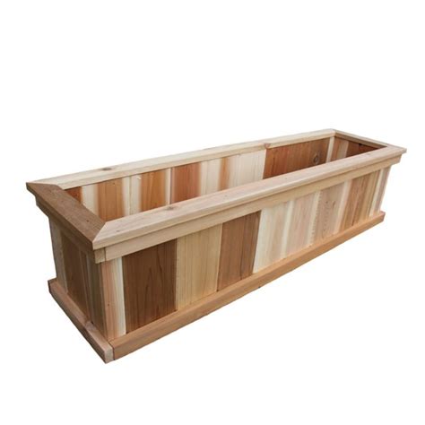 Aim Cedar Works 8 Inch X 12 Inch X 48 Inch Premium Western Red Cedar Planter Box The Home