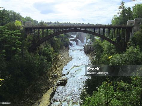 Bridge At Ausable Chasm Stock Photo Download Image Now Bridge