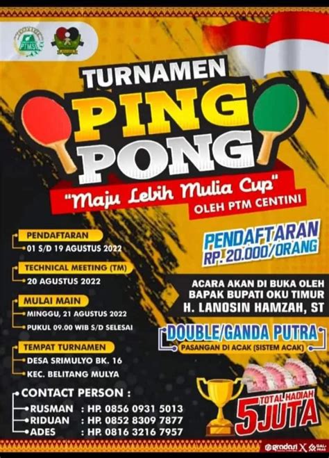 Centini Club Adakan Turnamen Tenis Meja Di Oku Timur Oku Timur News