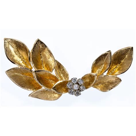 K Gold And Diamond Spray Brooch Leonard Auction