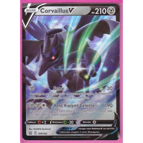 CARTE POKEMON 109 163 CORVAILLUS V STYLES DE COMBAT EPEE ET BOUCLIER EB5 FR